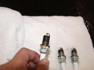 Electrode smashed #5 sparkplug
